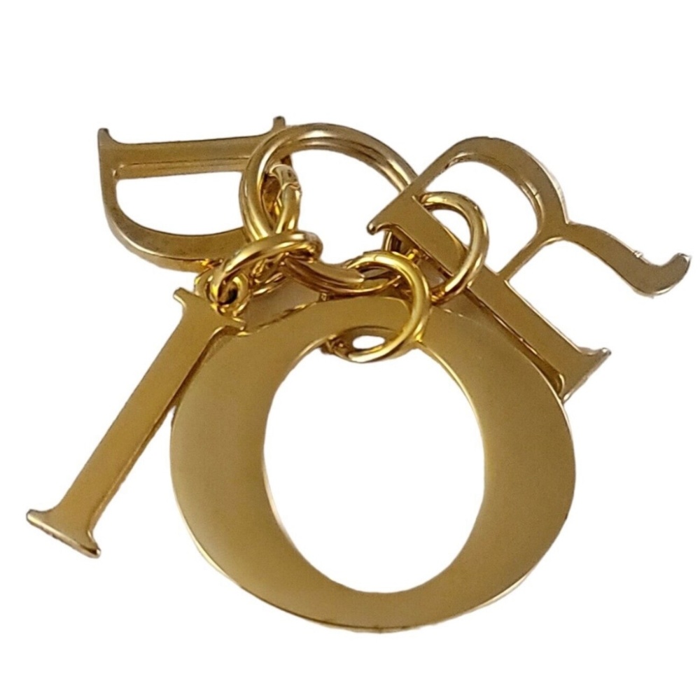 DIOR LOGO Keychain Handbag Purse Charm Christian Dior Like New